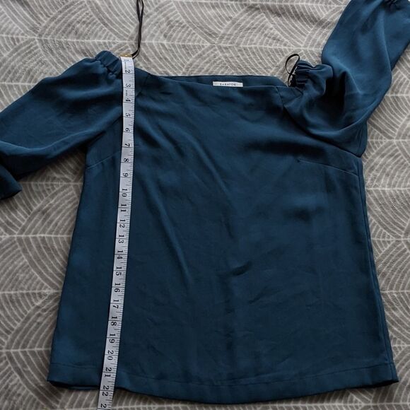 ARITZIA Babaton Rodrigo Off The Shoulder teal Blouse dark aqua green sMALL K1 - Picture 12 of 13